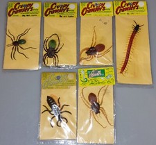 Creepy Crawlers Pets Spider  Centipede Bugs NOS Ocp. Japan VTG 1960s Lot of 6
