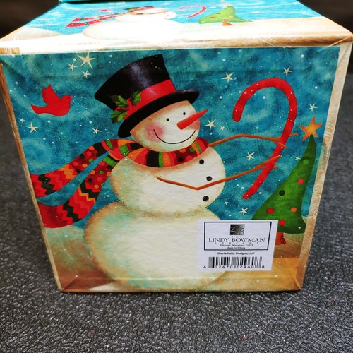 Lindy Bowman Cardboard 4" Snowman With Candy Cane Gift Box - Picture 9 of 10