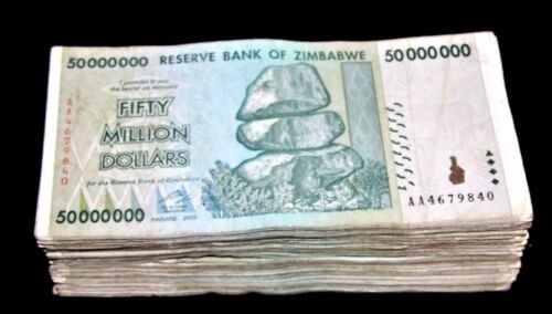 200 x Zimbabwe 50 million dollar banknotes /2008/AA-collectible currency bundles