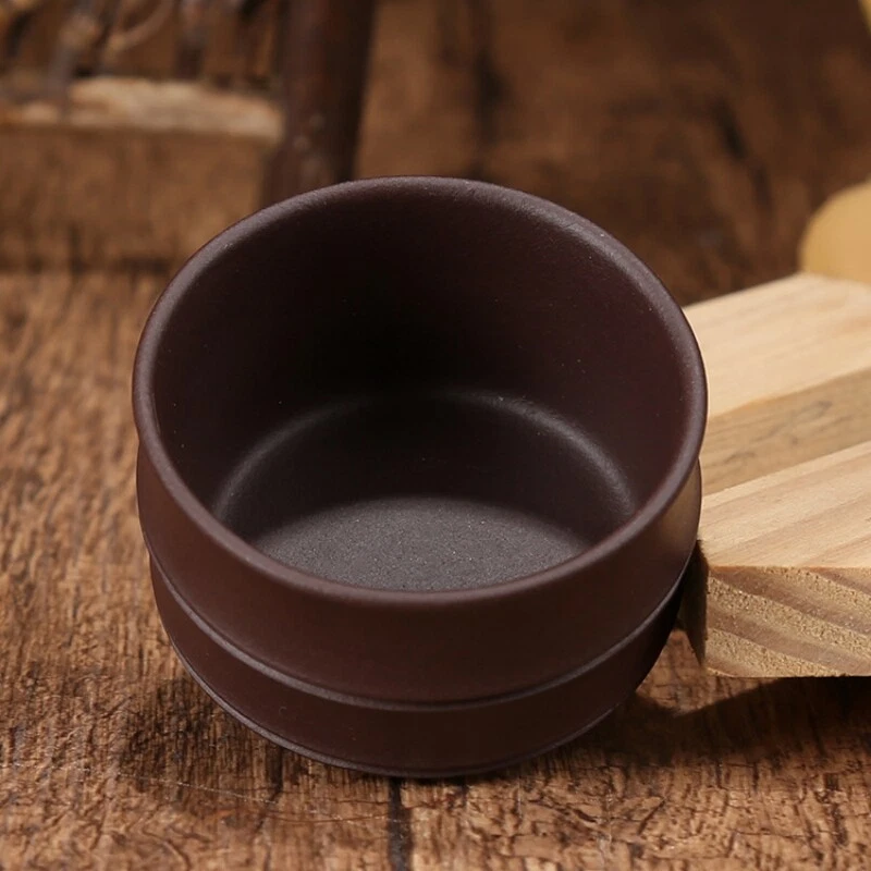 Lote de 2 tazas de té de kungfu de arcilla de grano púrpura Yixing Zisha real en venta Foto 3 de 4