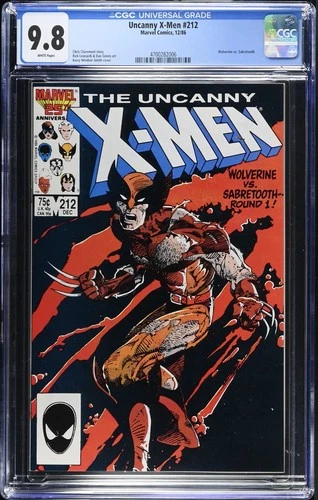 Uncanny X-Men #212 Marvel 1986 9.8 NM/M CGC Graded Key Wolverine vs. Sabretooth