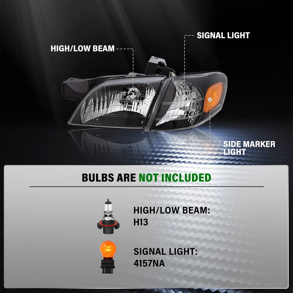 Черные фары в сборе пары L+R для Pontiac Montana Chevy Venture 1997-2005 годов выпуска - Изображение 3 из 4