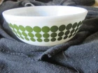 Vintage 4 Qt. Pyrex Polka Dot Bowl n Green