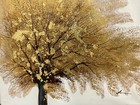 Gold single tree on canvas oil painting 20 x 24" — photo 1