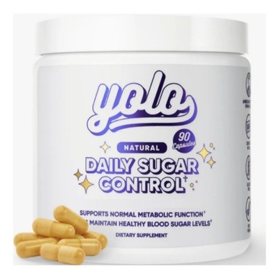 YOLO Healthy Daily Sugar Control Vegan Daily Capsules Blood Sugar Levels (90 CT)