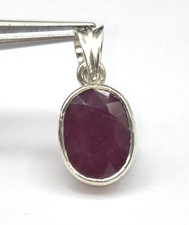 Natürliche Rubin Maanik Anhänger 925 Sterlingsilber 2.5cm Unbehandelt Edelstein