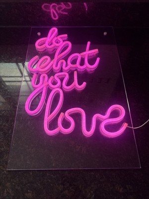 LED Neon Sign - Do What You Love   Wall Decor Pink   21.5 x13.5