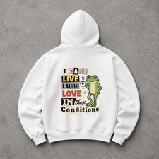 Funny Frog Graphic Hoodie Unisex Oversized Pullover Multiple Colours S-XL