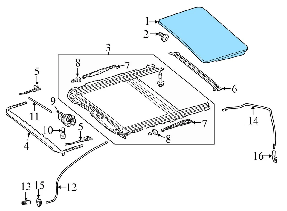 2012-2014 MERCEDES-BENZ E550 - Sunroof / SUN ROOF Glass Panel 2127800721 - Image 3 of 4