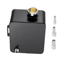 Coolant Expansion Tank Aluminum Overflow Tank, Universal Radiator 2.5L Black
