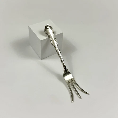 Gorham Strasbourg Sterling Silver Lemon Fork - Vintage Rococo Pattern - 4.25"