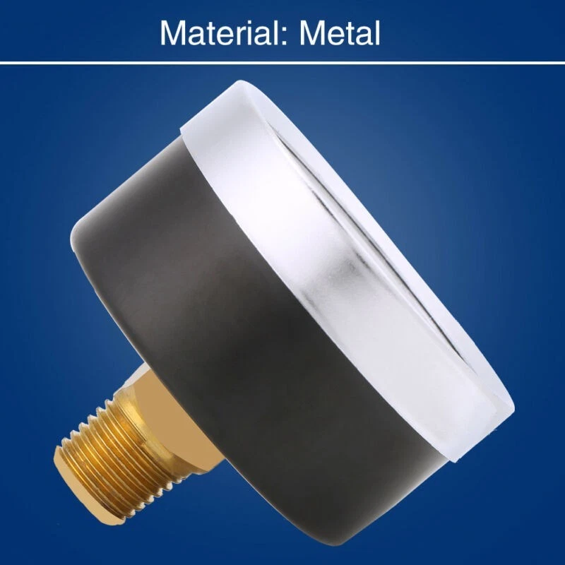 Manometer Mini Luft Metall Messgerät 0-14 Bar Werkzeug 0-14 bar Wasser 1/4" NPT - Bild 2 von 4