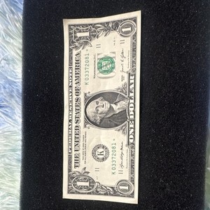 US $1 Federal Reserve Note Small Size K03372081 Uncertified