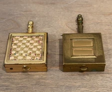 Vintage Mini Portable Pocket Purse Travel Cigarette Ashtray Brass