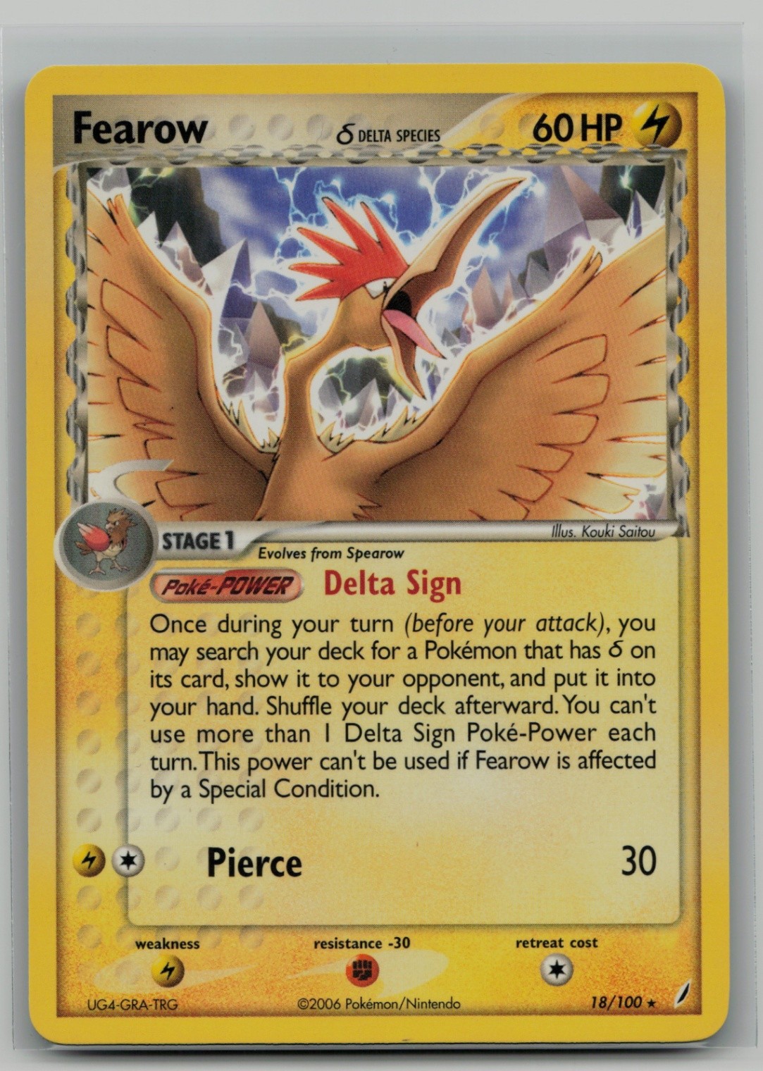 Fearow (Delta Species) Rare Crystal Guardians 18/100 NM
