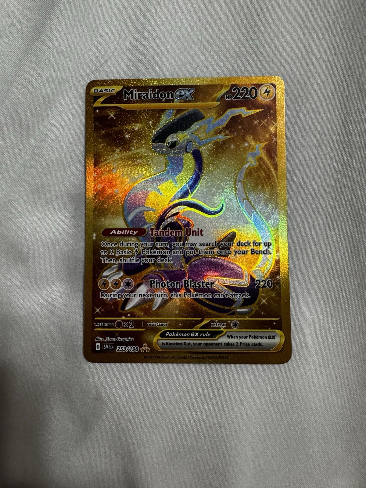 Miraidon ex - 253/198 Pokemon TCG SV01: Scarlet & Violet Base Set Hyper Rare NM