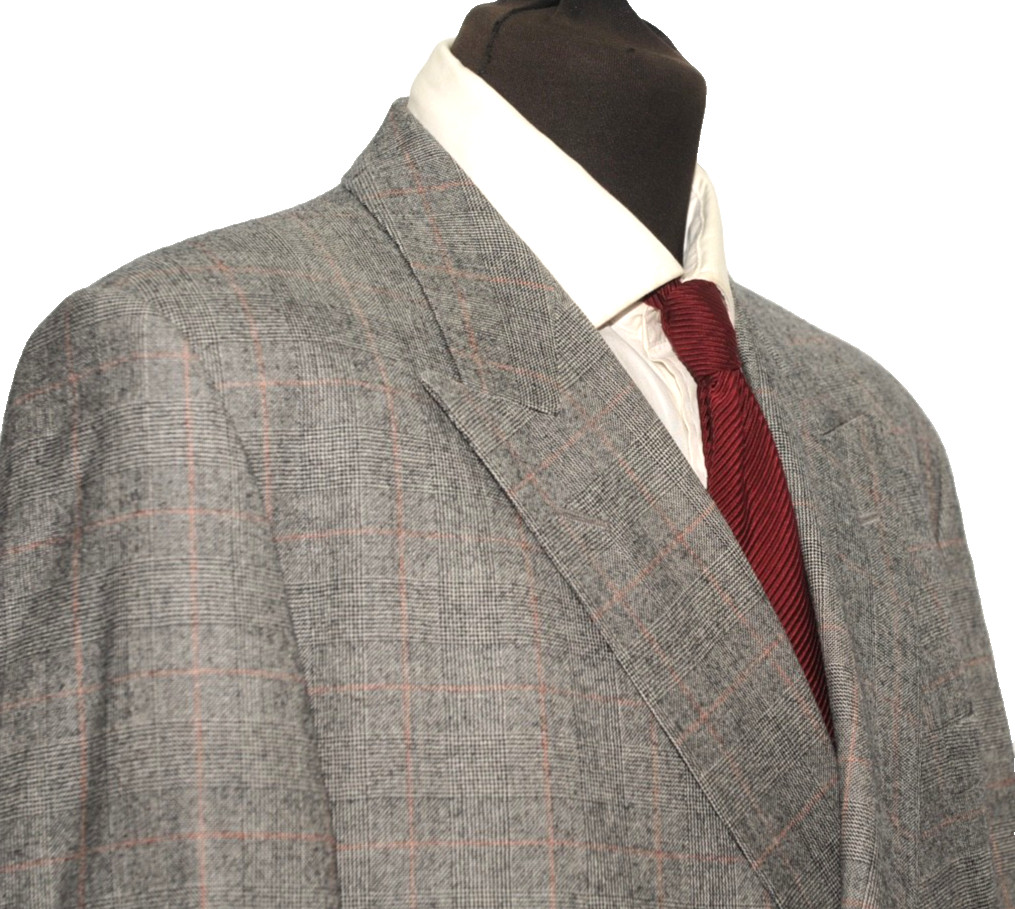 GREAT DAKS JERMYN STREET DOUBLE BREASTED PRINCE OF WALES SUIT  44''R W 40 GREY image 7
