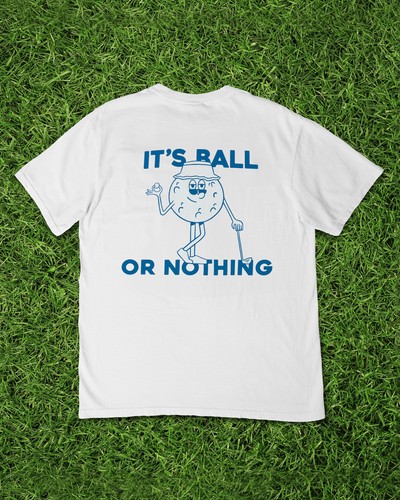 Sunday Swagger It's Ball or Nothing T-Shirt Small Casual Sports Cotton Tee