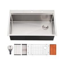 30 Inch Drop in Kitchen Sink, 30x22 Single Bowl Kitchen Sink Topmount Worksta...