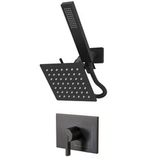 Black Shower Head and Handle Set, Shower Faucet Set Dual Shower Heads with Ha...