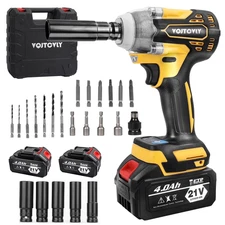 Brushless Impact Driver 21V Cordless Impact Wrench 1/2in Impact Drill Tool Set