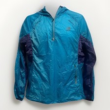 Karrimor Run XLite Jacket Womens L Ultralight Vented Hooded Blue Shell