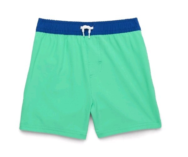 Wonder Nation Toddler Boy's Swim Trunks, Blue & Green Swim Shorts, Size 2T