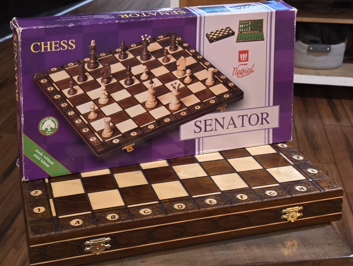 Set De Ajedrez De Madera Senator – Tablero De 40x40 Cm, Piezas Talladas A Mano, Juego Tradicional Perfecto Para Regalo