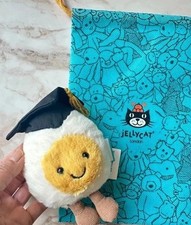 jellycat Cute graduation boiled egg soft doll 12cm. Comes with dust bag