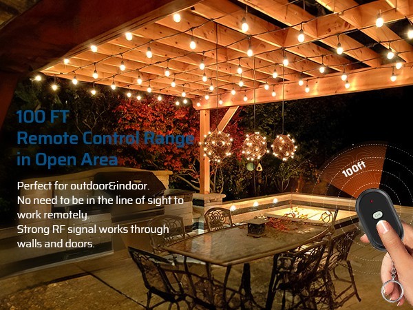 DEWENWILS Weatherproof Remote Control Outlet,for Christmas & String Lights,100ft