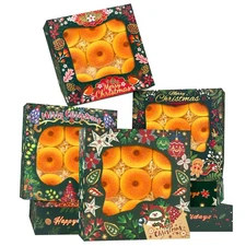 30 PCS 8x8x2.5 inch Christmas Auto-pop Up Cookie Bakery Boxes with Window