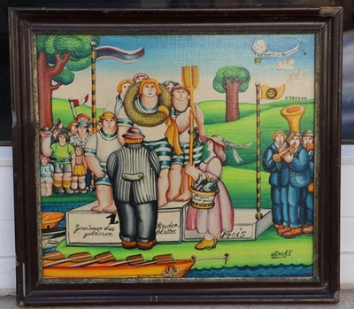 Sylvia "Mucki" Nestler - Der erste Preis - Naive Kunst - Gemälde 1974 - Bild 1 von 4