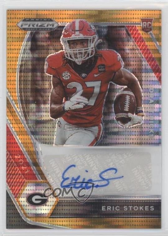Eric Stokes Panini Prizm Draft Picks Draft Picks Autographs #ERS Orange Pulsar
