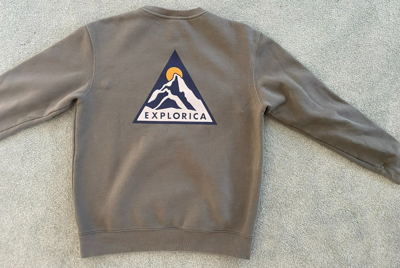 H & M Explorica Sage Green Crew Neck Sweatshirt Mens Medium Long Sleeve