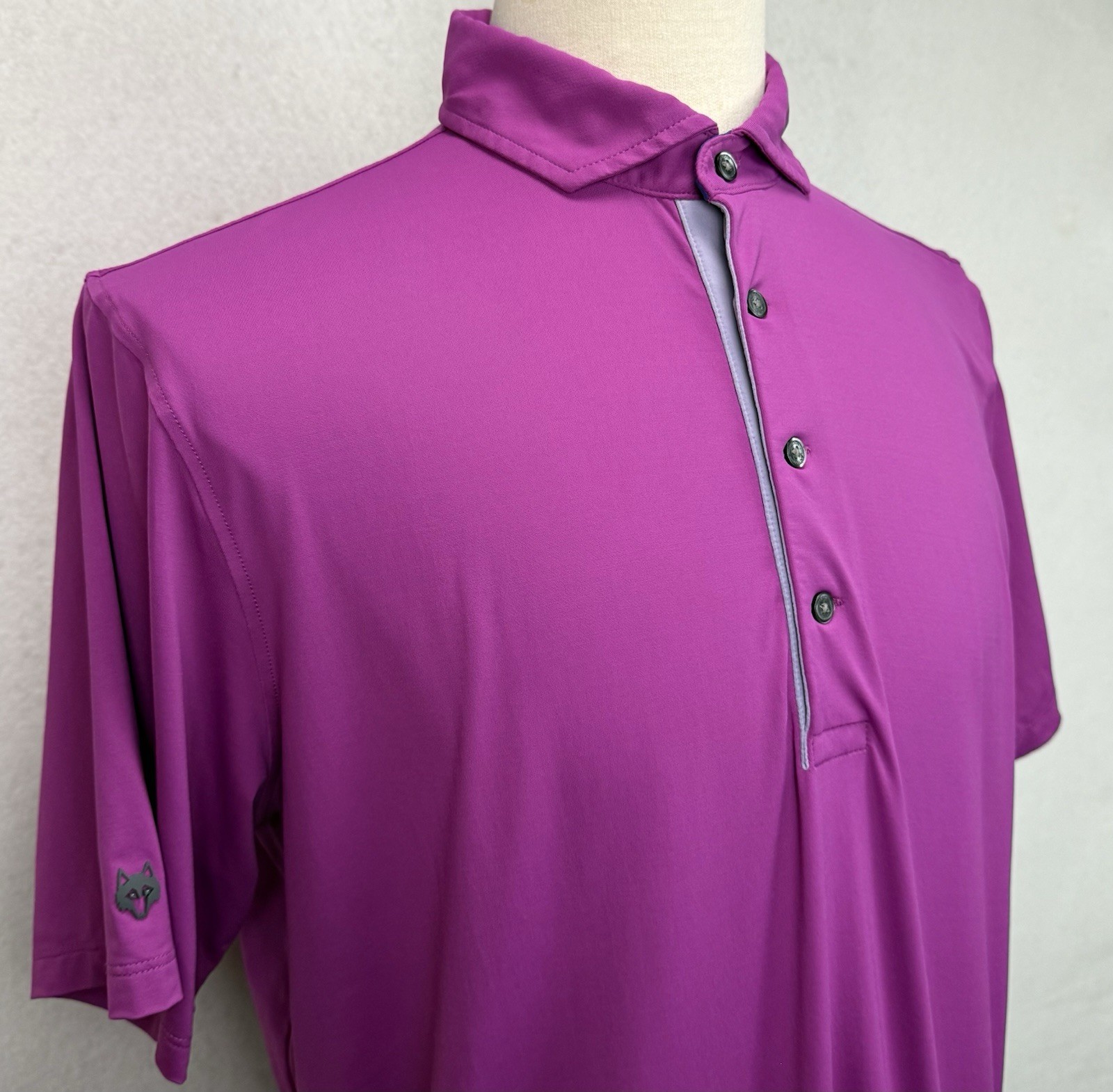 Greyson Solid Purple Performance Golf Polo Shirt … - image 7