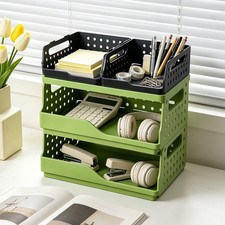 Desktop File Holder 3 Layer Shelf A4 Paper & Pen Holder Home Office Storage Unit