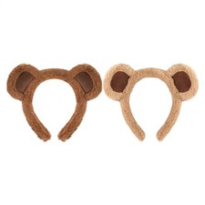 Plush Cartoon Bear Ears Headband Elastic Hair Accessory for Cosplay Parties