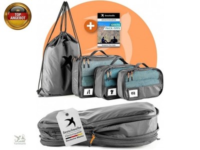 Packing Cubes Set für Koffer und Rucksack - mehr Platz im Gepäck durch K