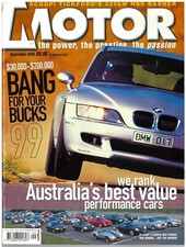 MOTOR Magazine September 1999 Best Value Car 30 pages Porsche 911 GT3 Fairlane