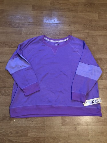 Muk Luks Women's Sz P2X French Terry Butter Knit Lounge Top Purple New - 第 1/4 張圖片