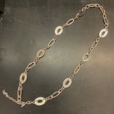 Daisy Fuentes Silver Tone Oval Links Rings Chain Belt Modern Casual 45 