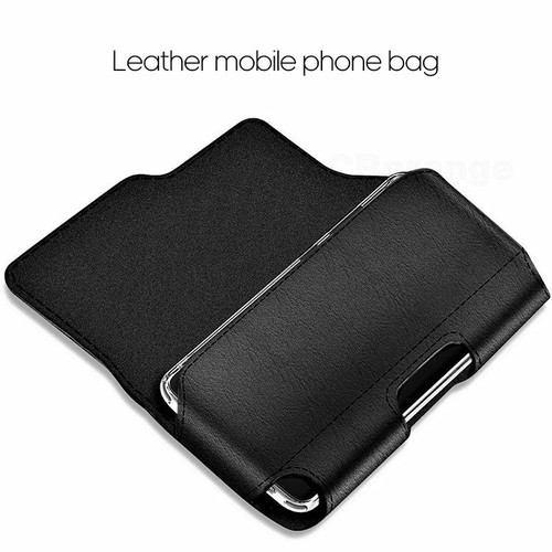 For Mobile Phones Black Universal Size Belt Clip Loop Leather Case Pouch Holster - Picture 5 of 5