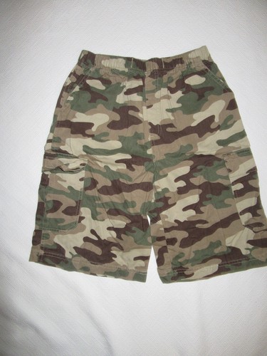 LL Bean Boys Cargo Army Camo Shorts w/Pockets 100% Cotton Elastic Waist Size 16 - Picture 2 of 5