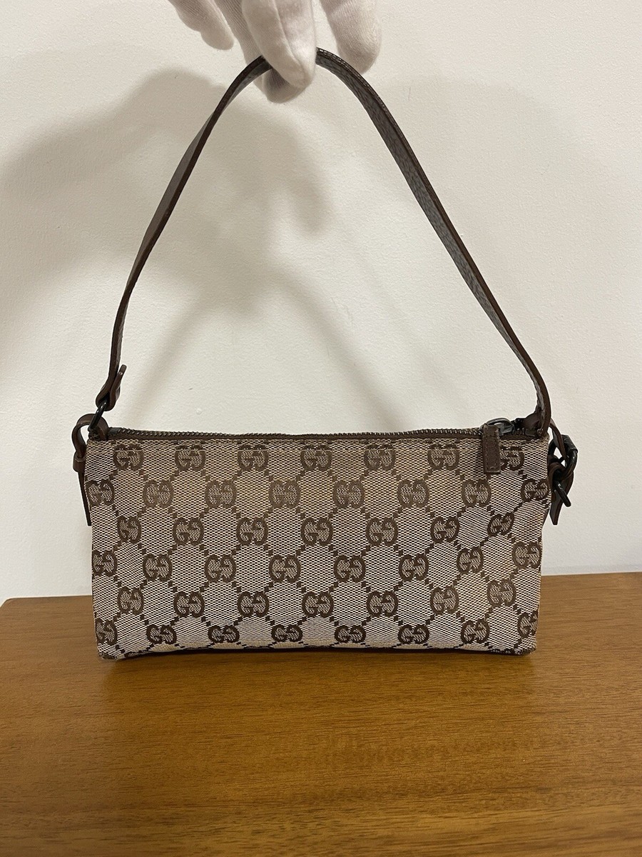 Auth Gucci Beige GG Canvas and Leather Pochette Bag | eBay Auth Gucci Beige GG Canvas and Leather Pochette Bag | eBay