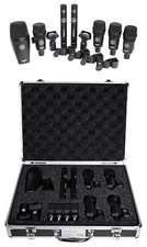 AKG Drum Set Session I (7) Microphone Kit w/ Bass/Overhead/Snare/Tom+Clamps+Case
