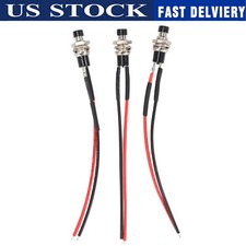3Pack Mini Push Button Pre-Wired Momentary N/O OFF-ON Switch Plug 12V 3AMP SPST