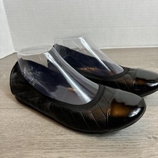 Childrens Place Girls Patent Leather Black Quilted Ballet Flat Size 6 Slip On