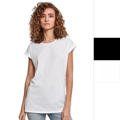 Build Your Brand Ladies' Organic Extended Shoulder Tee BY138 Damen T-Shirt NEU