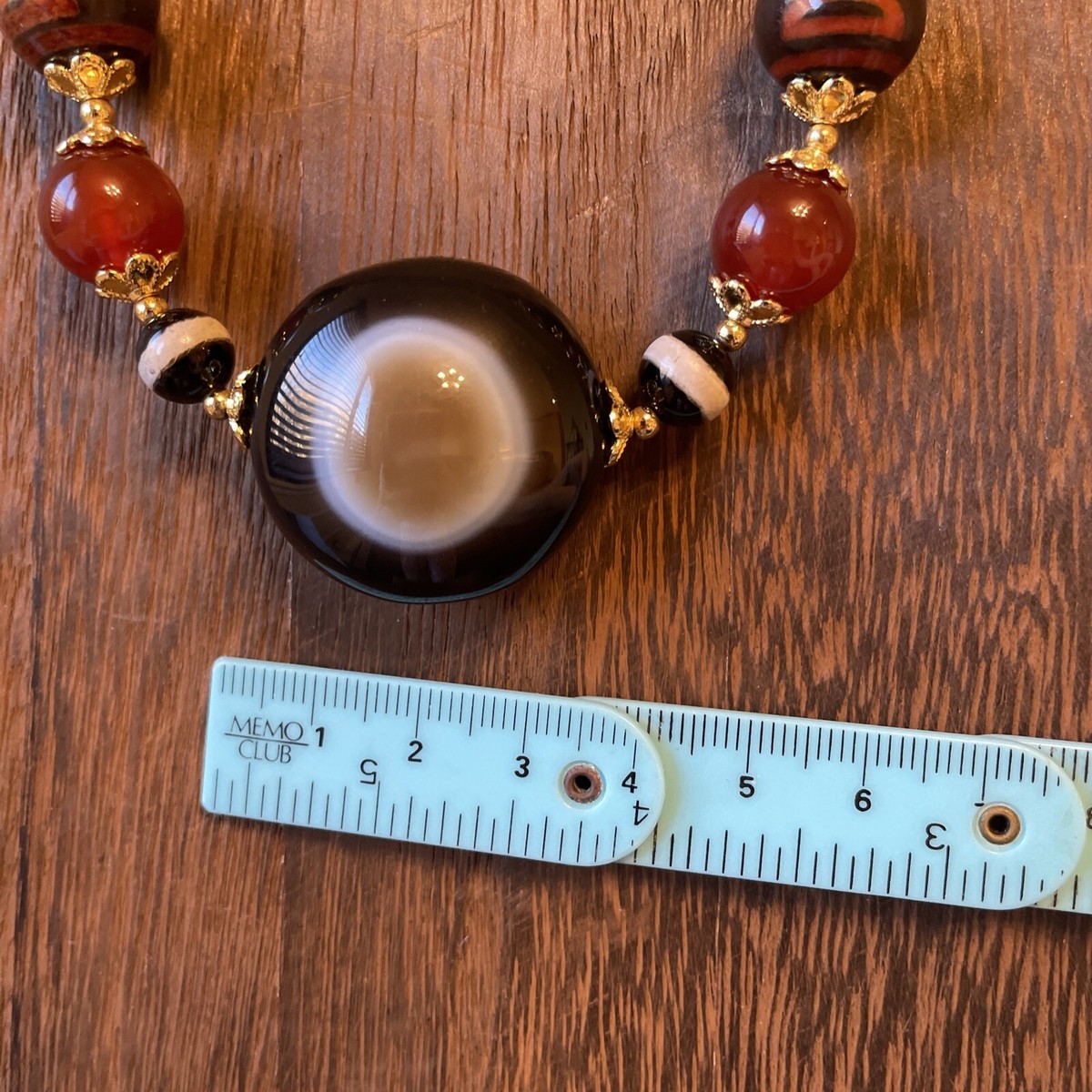 Tibetan DZI Agate Necklace The Sheep Eye Dzi Bead. 羊板眼天珠已