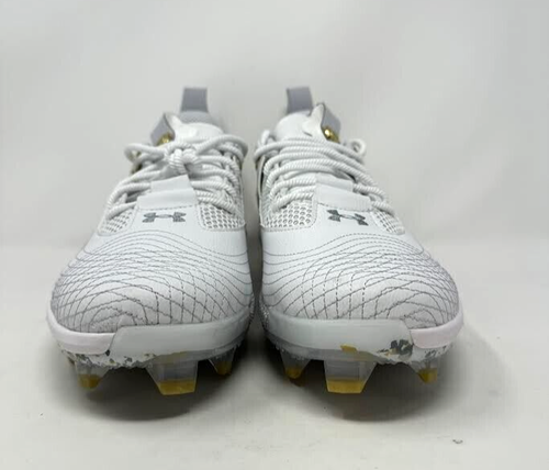 UNDER ARMOUR ' HARPER 7 LOW ELITE TPU ' WHITE/ GOLD ' SIZE 14 ' FOOTBALL CLEATS - Picture 3 of 6